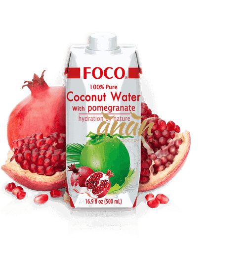 Coconut Water with Pomegranate 500ml. - Kokosová Voda s Granátovým Jablkom