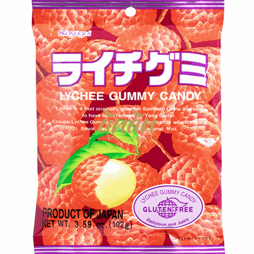 Kasugai Gummy Candy Lychee 102g.